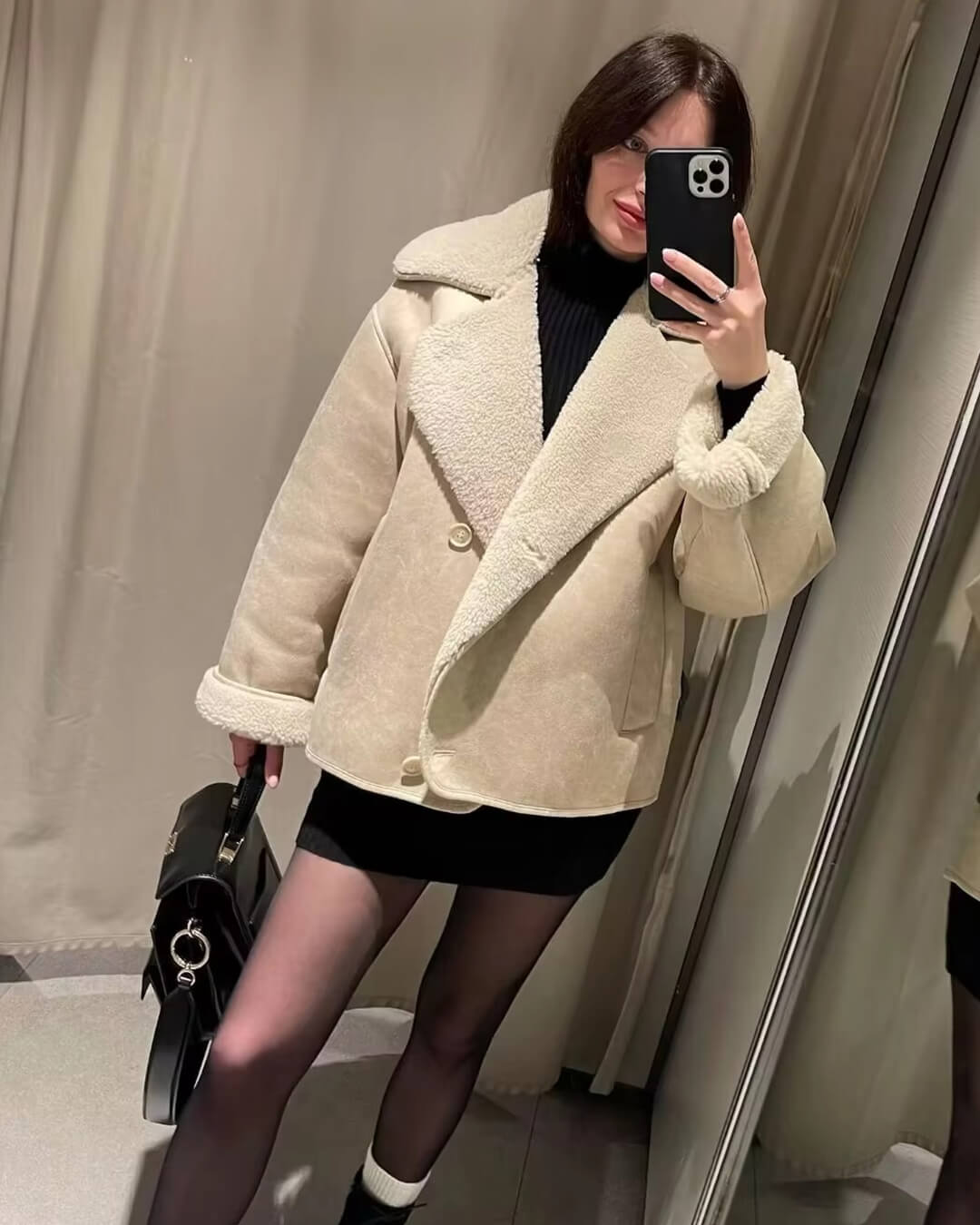 Veste en similicuir Sherpa Arianne