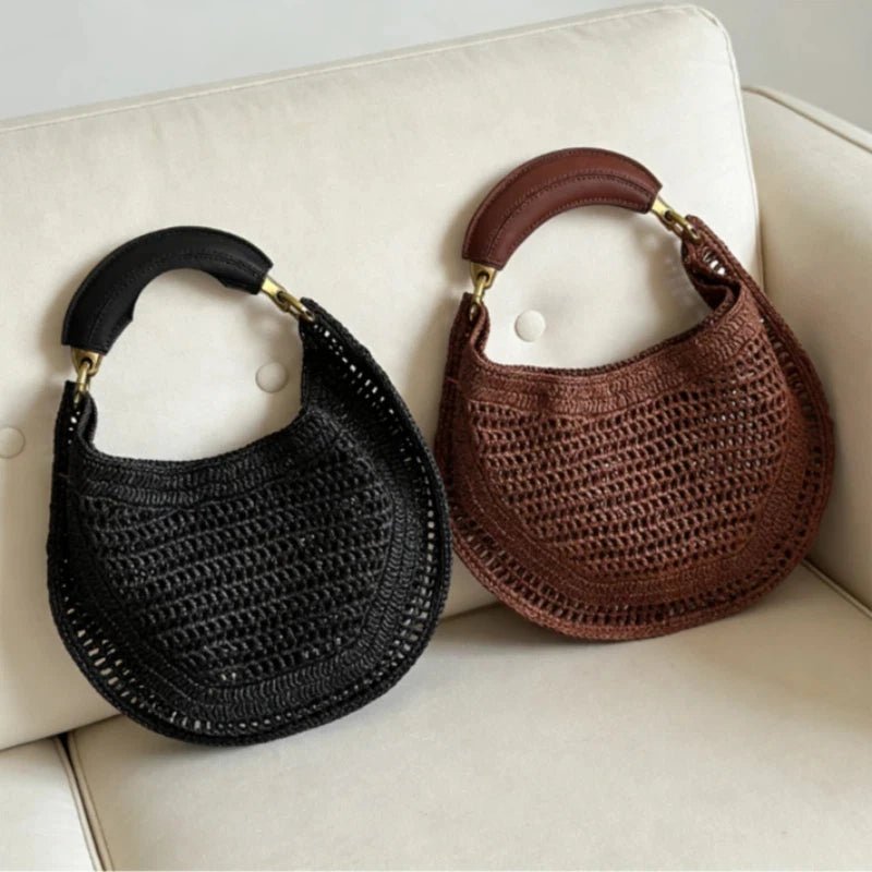 SOERA Amanda Crescent Woven Underarm Bag - Bag -  Black