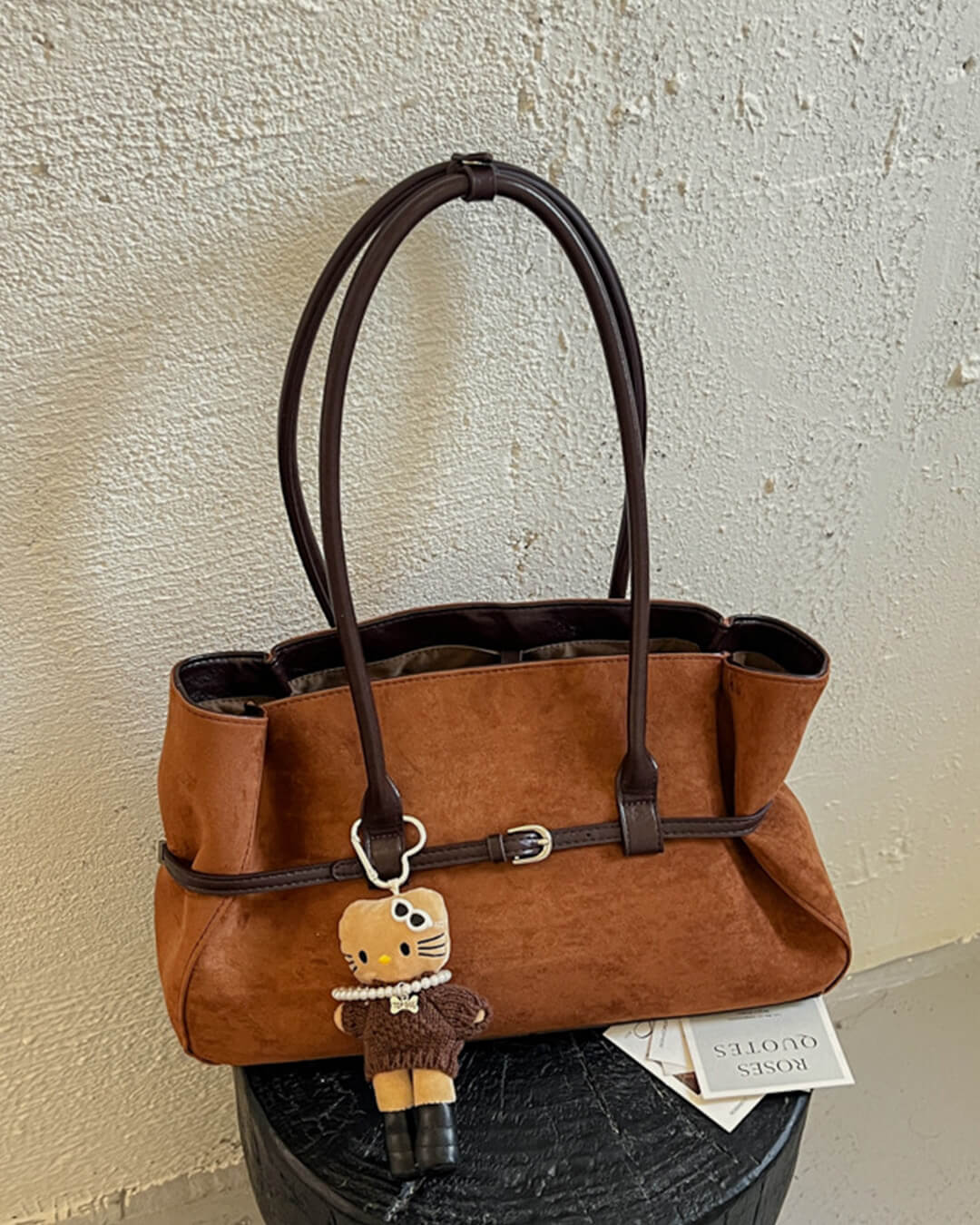 SOERA Briana Belted Tote Bag - Bag -  Camel