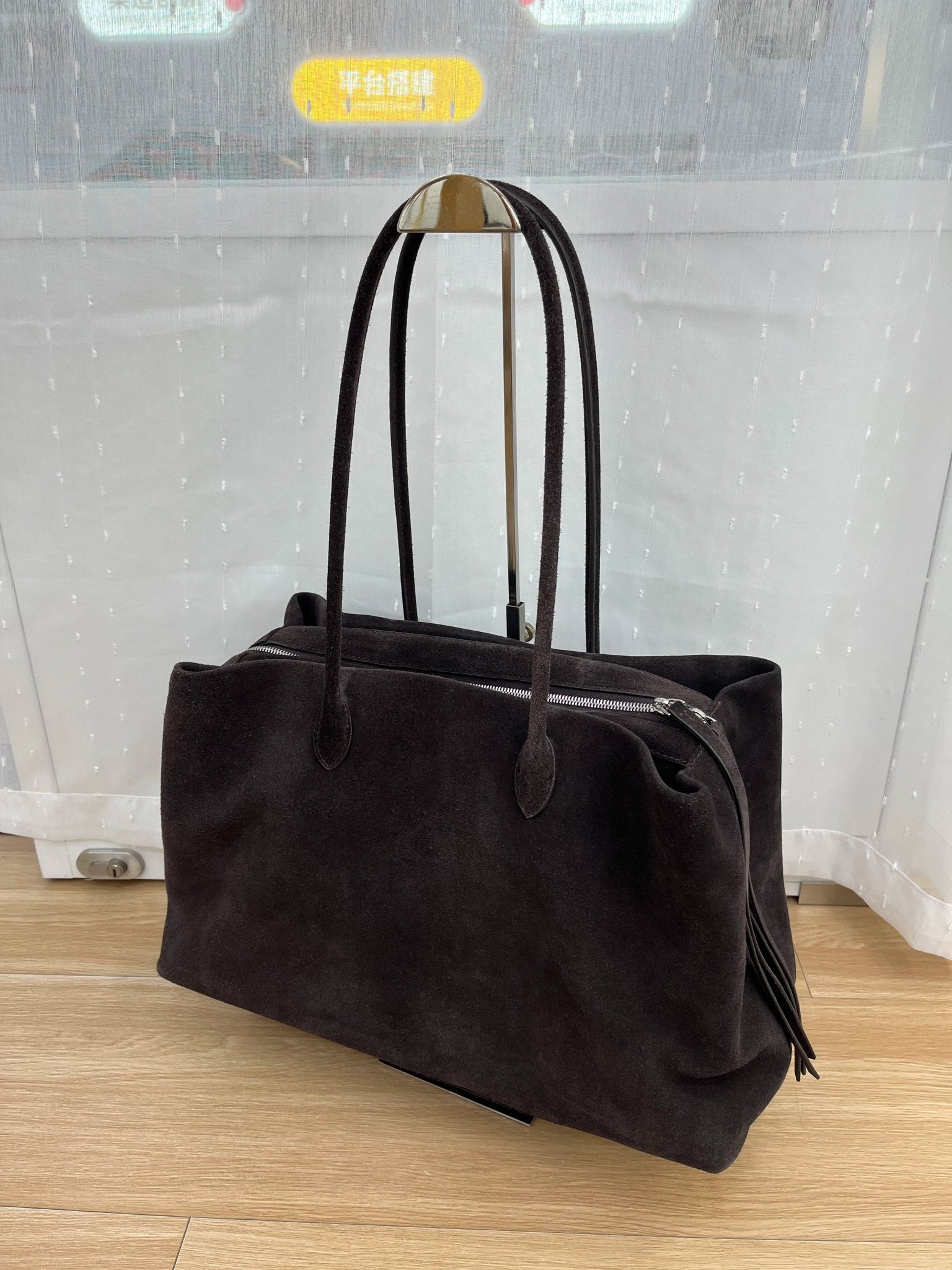 SOERA Carly Frosted Suede Tote Bag - Bag - SOERA-325059-SUE-40-56867 Coffee 40 x 17 x 25 cm