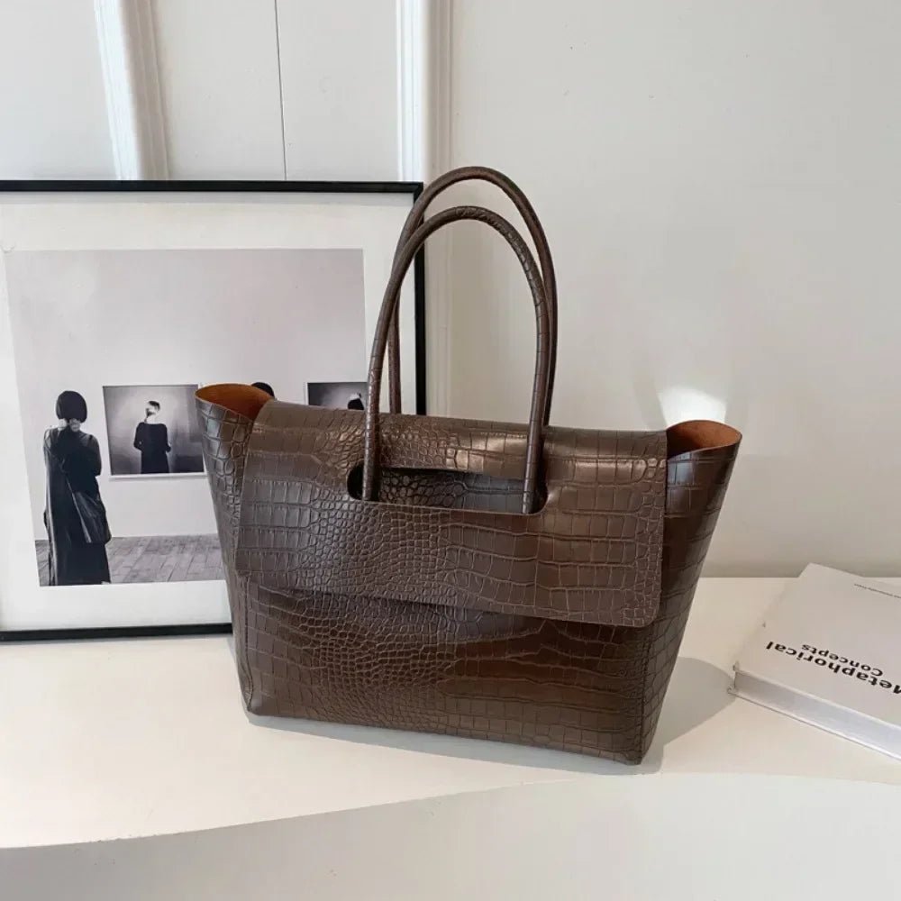 SOERA Jessica Embossed Leather Tote - Bag - SOERA-656131-DEF-OS-09157 Dark Brown