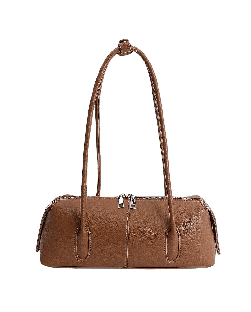SOERA Julie Cylindrical Leather Shoulder Bag - Bag - SOERA-050115-GRE-OS-68163 Taupe-Grey