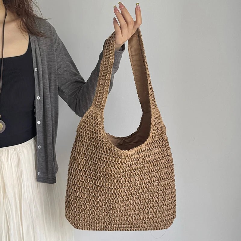 SOERA Miranda Woven Straw Tote - Bag -  Brown