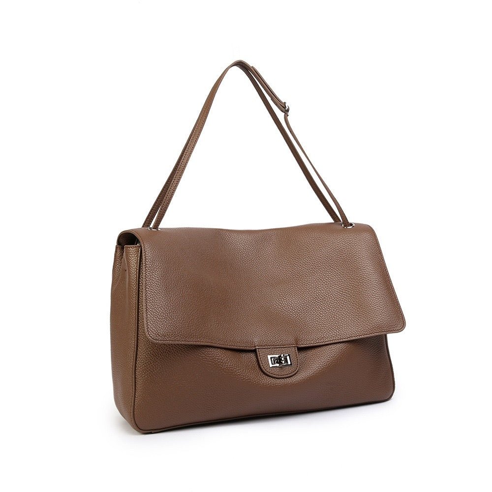 SOERA Miriam Crossbody Leatehr Shopper Bag - Bag -  Large Taupe