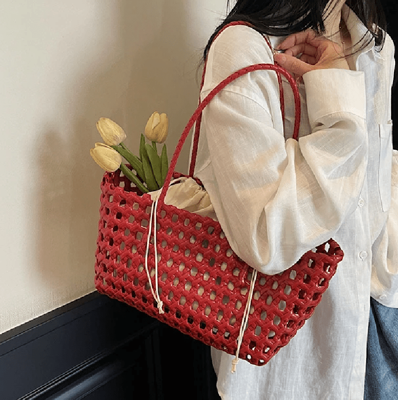 SOERA Sienna Hollowed Shoulder Tote - Bag -  Claret