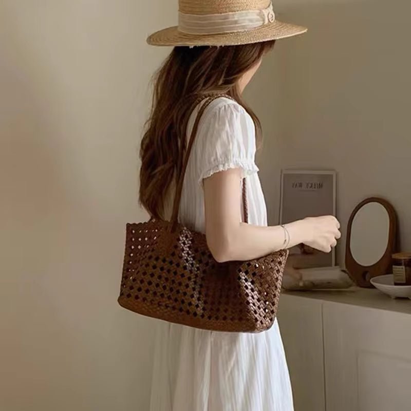 SOERA Stella Woven Shoulder Bag - Bag - SOERA-045315-BRO-OS-23139 Brown