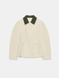 Emily Contrast Collar Peplum Jacket