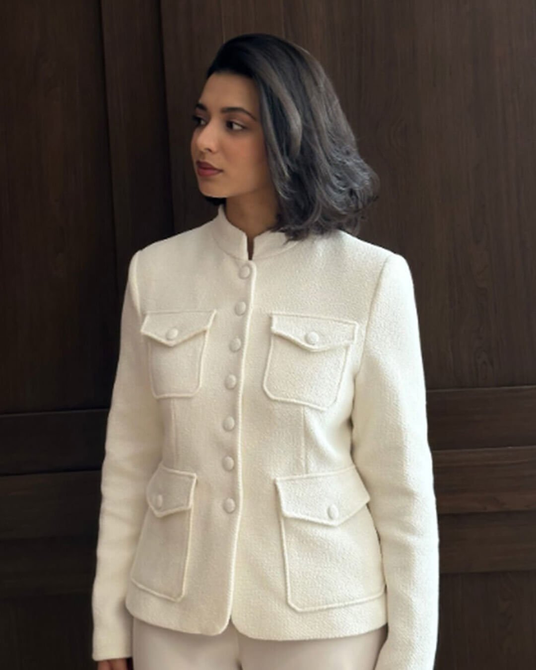 SOERA Fiona Stand Collar Flap Pockets Blazer - Blazer - SOERA-353795-ASP-M-27523 M