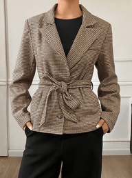 Veste blazer Teresa à carreaux pied-de-poule