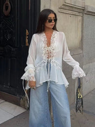 Top cardigan en dentelle Emily