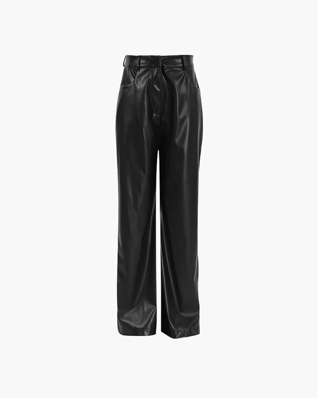 SOERA Ada Wide Leg Leather Pants - Bottoms - Ba1770383550816497182 S
