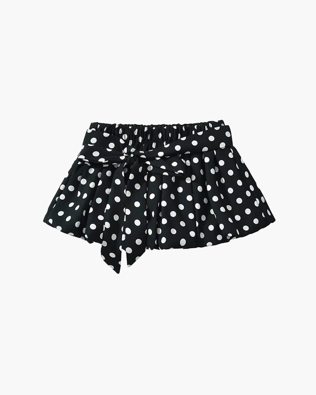 SOERA Astrid Polka Dot Elastic Waist Mini Skirt - Bottoms -  Black S