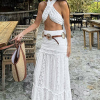 Brianna Lace Tiered Maxi Skirt