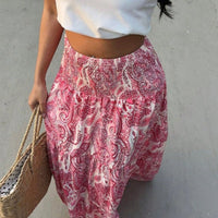Riley Elastic Waist Paisley Maxi Skirt
