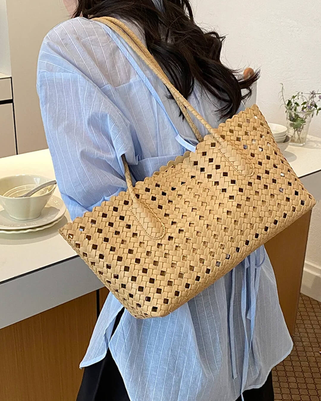 Briana sac cabas en paille tressée