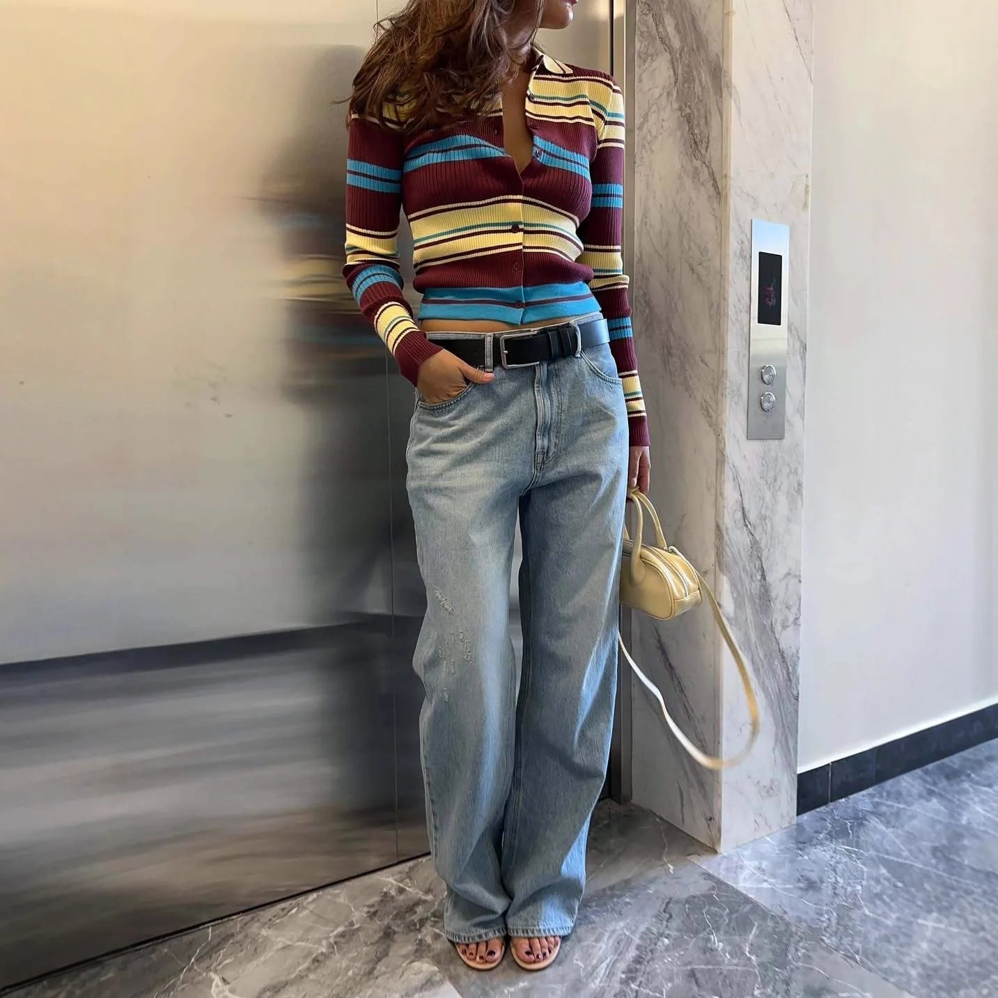 SOERA Hope Striped Knit Cardigan - Cardigan - SOERA-377987-STR-M-37987 M