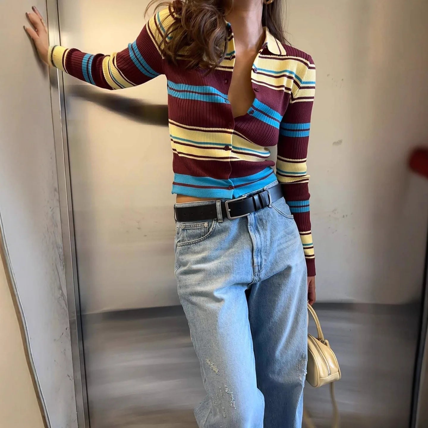 SOERA Hope Striped Knit Cardigan - Cardigan - SOERA-377987-STR-S-05219 S