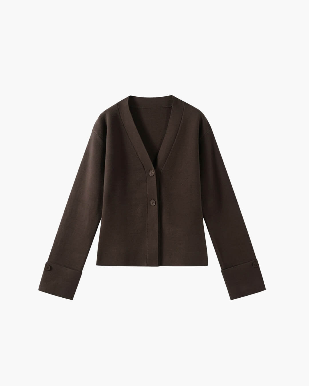 SOERA Layla V-Neck Buttoned Cardigan - Cardigans - SOERA-910147-02C-S-93507 Coffee S