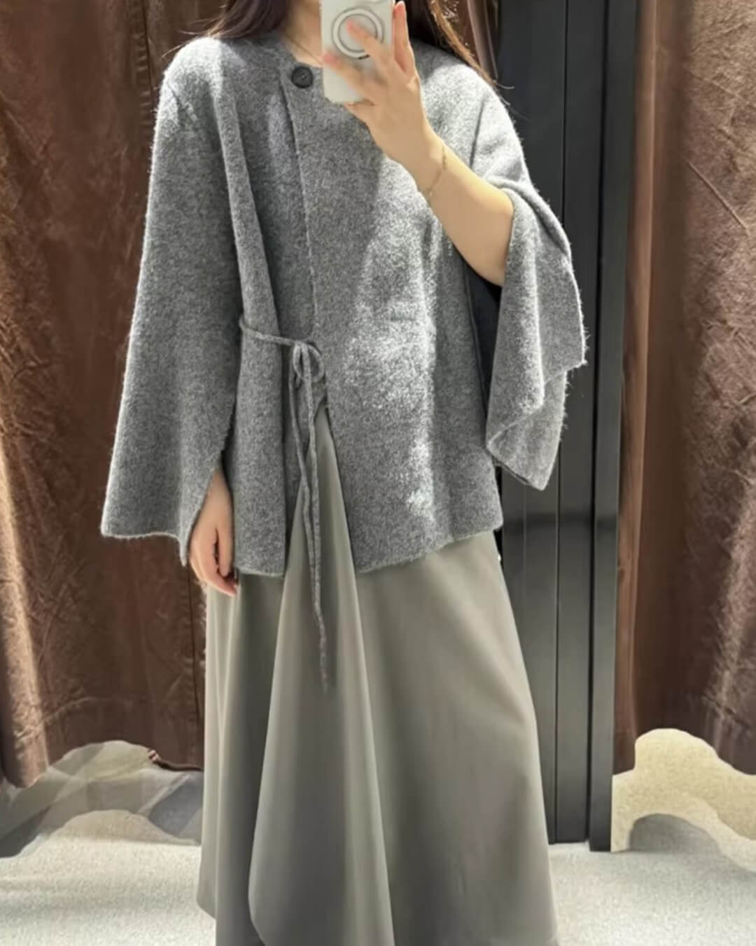 SOERA Suzette Slit Batwing Cardigan - Cardigans - 3256810031976624-;wB1765284569243696547 L Gray