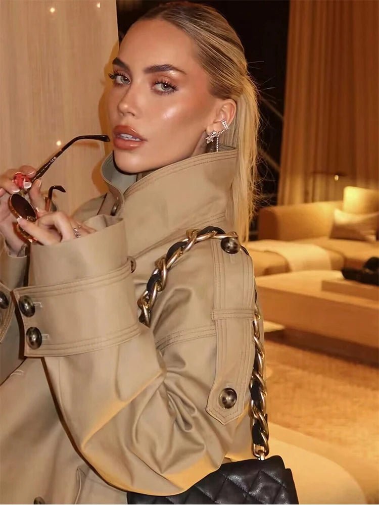 SOERA Sarah Beige Double Breasted Trench Coat - Coat - SOERA-310595-KHA-XS-46019 Beige XS
