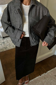 Manteau Sarah chevrons col montant