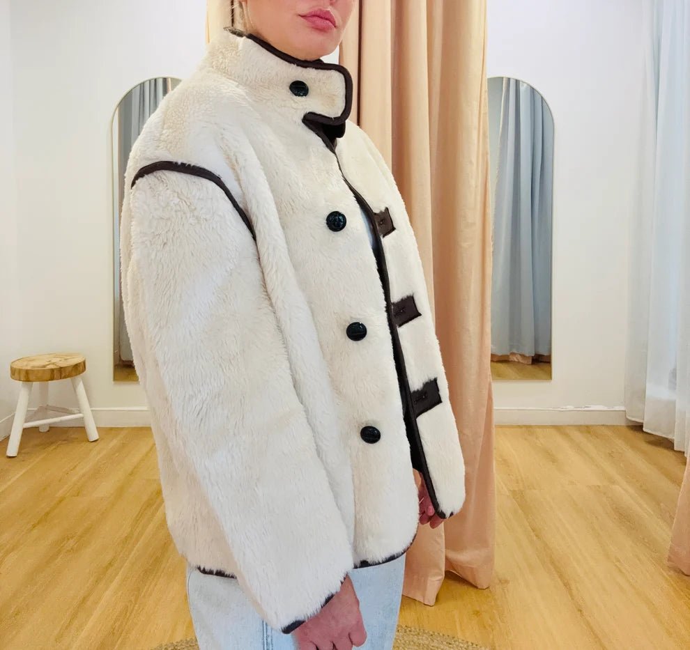 Veste Sherpa à col entonnoir Adela
