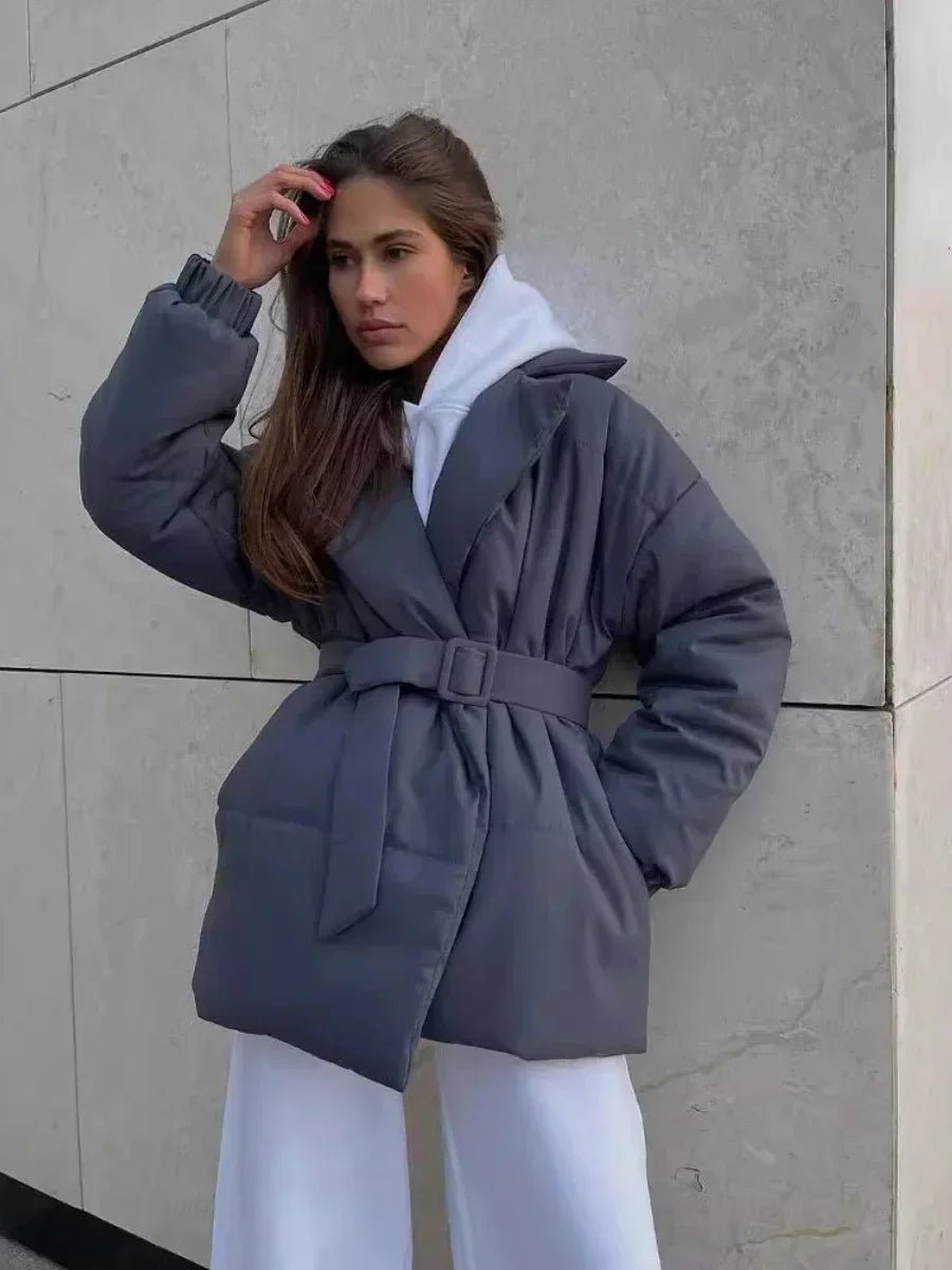 SOERA Jaime Belted Puffer Jacket - Coats & Jackets - 1005007472734778-;Br1766488746263140435 Brown S