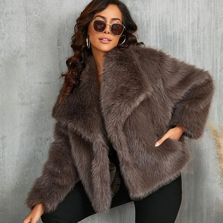 SOERA Mandy Faux Fur Jacket - Coats & Jackets - BR1761641699275372822 Brown L