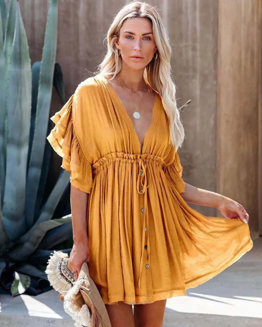 SOERA Anabelle Babydoll Boho Mini Dress - Dress - 1005002482665575-;cs1776154513930225877 Magenta One Size