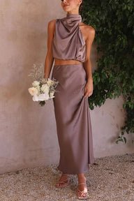 Ensemble deux pièces satin Beatrice pour invité