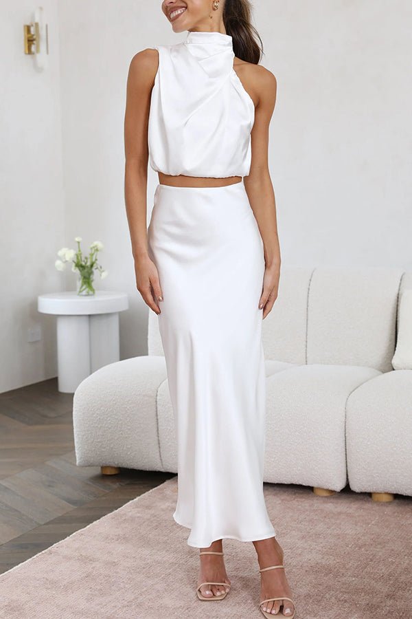Ensemble deux pièces satin Beatrice pour invité