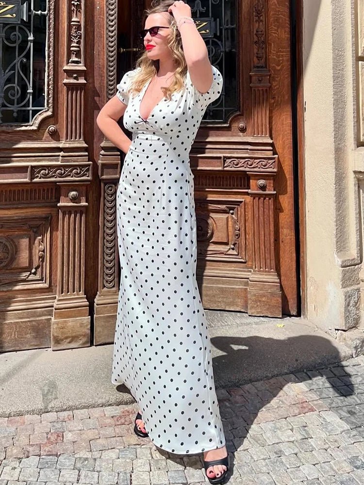 SOERA Bianca Polka Dot V - Neck Maxi Dress - Dress -  XS