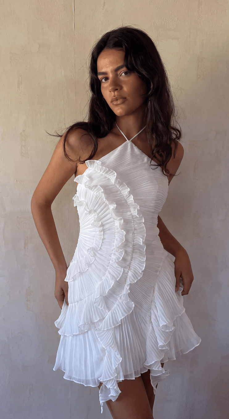 Robe courte à volants Aisende
