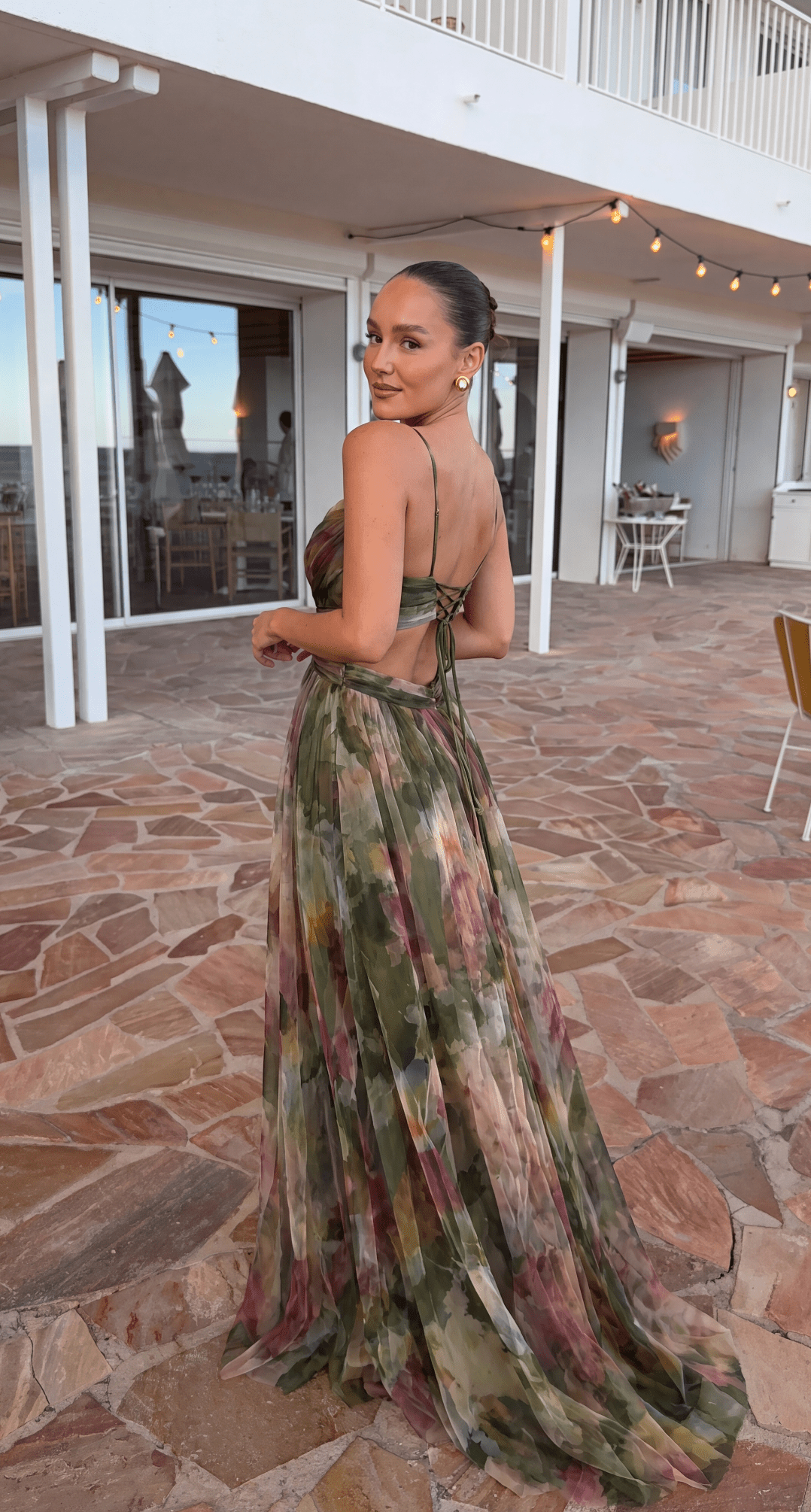 SOERA Emma Floral Mesh Maxi Dress - Dress - SOERA-730243-GRE-S-70179 Green S