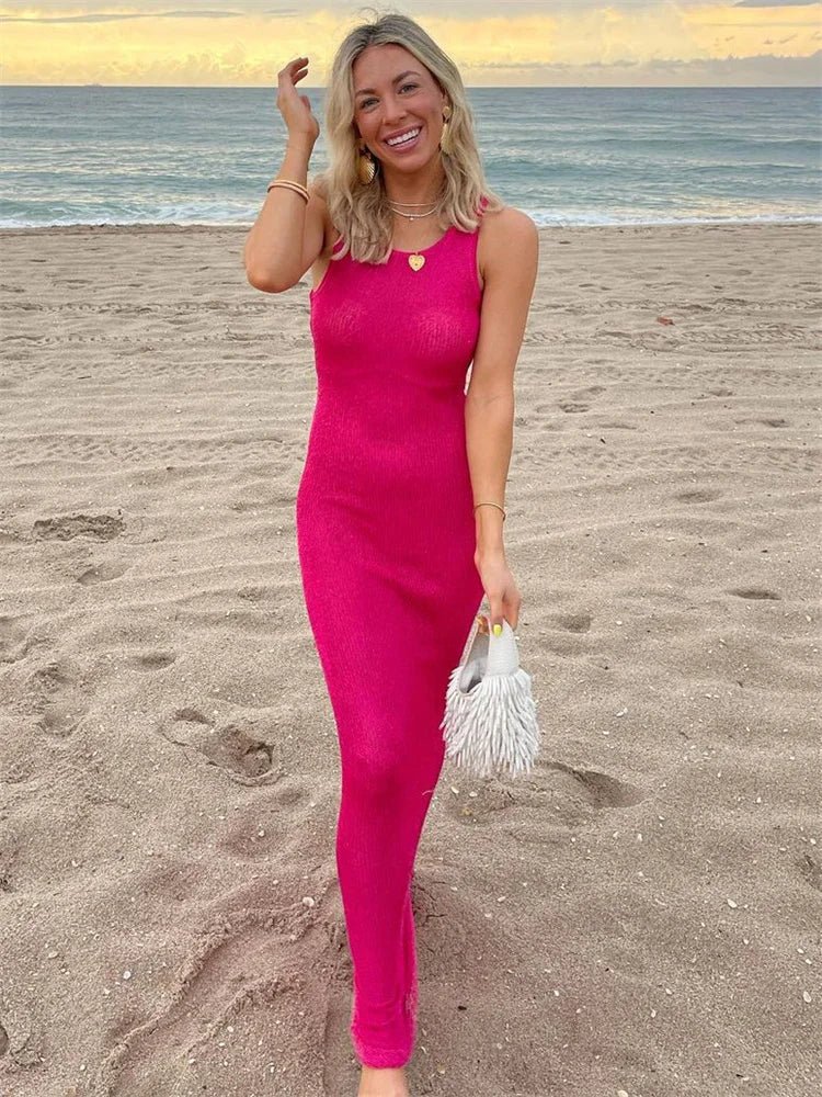 SOERA Kaila Sequin Sleeveless Maxi Dress - Dress - SOERA-524547-PIN-M-79875 Pink M