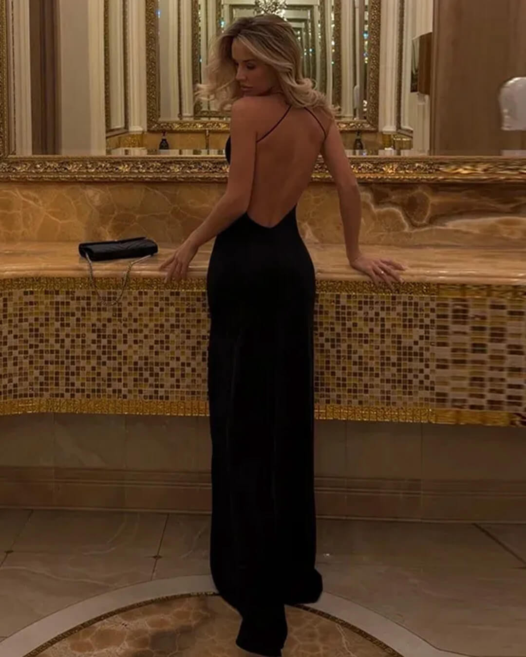 SOERA Miranda Satin Open-Back Maxi Dress - Dress - SOERA-057923-BLA-S-57475 Black S