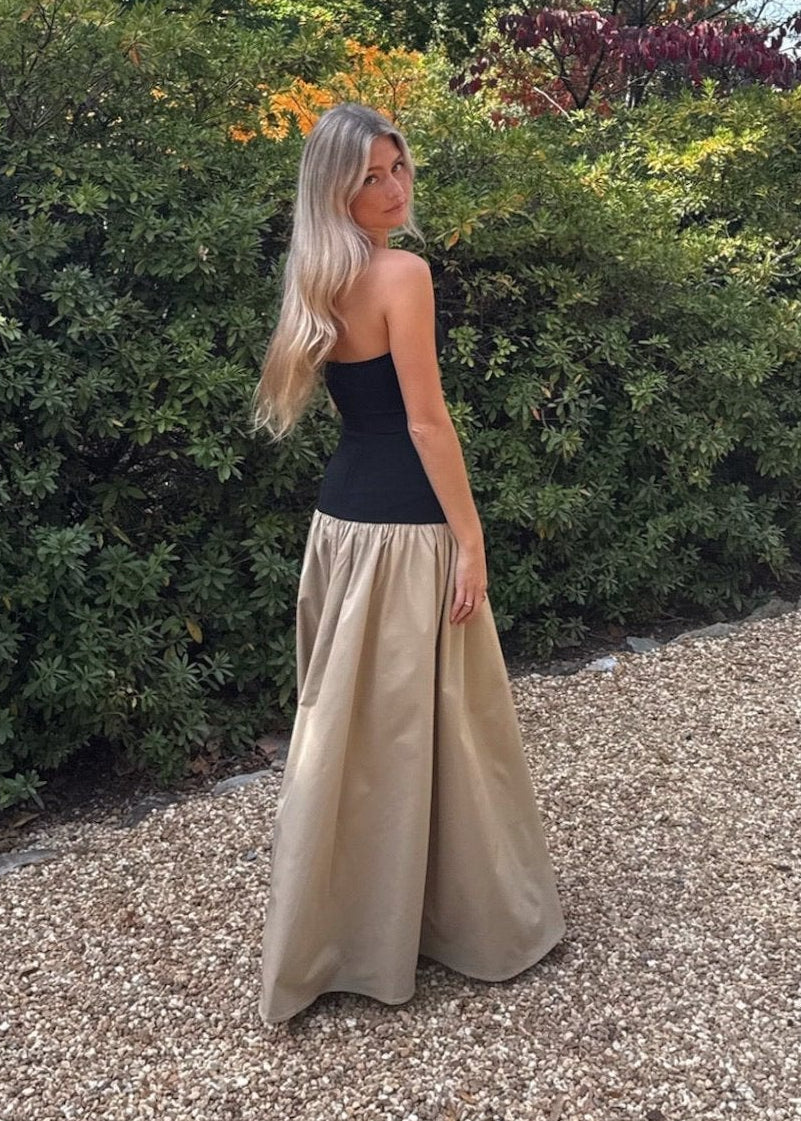 SOERA Sienna Contrast Honor Maxi Dress - Dress - SOERA-284739-NEG-XS-19235 Beige Black XS