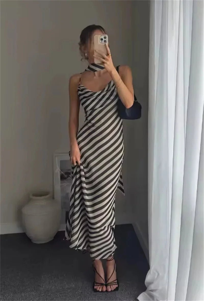 SOERA Sophia Striped Scarf Maxi Dress - Dress - SOERA-392259-MUL-L-24675 L
