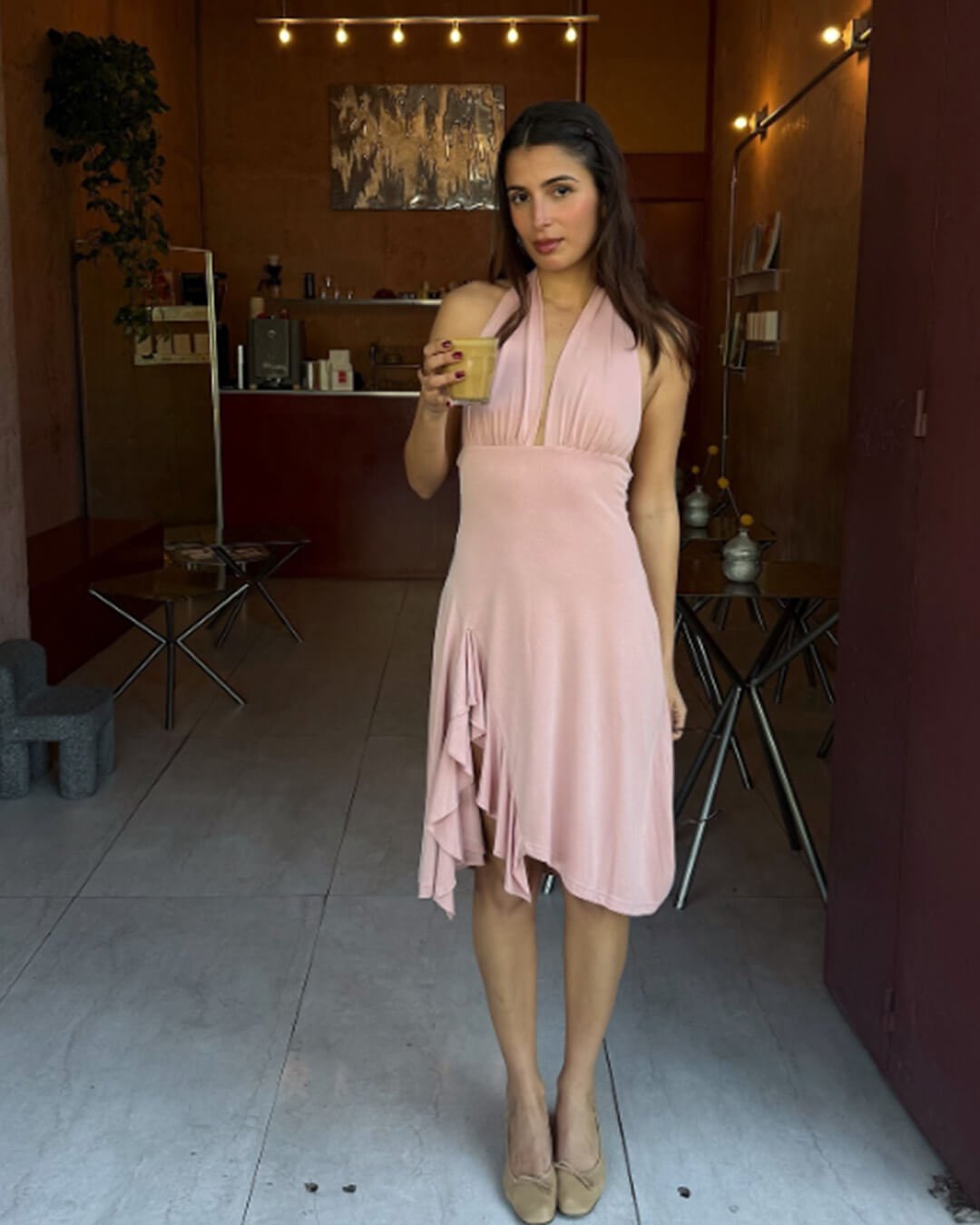 Nell Backless Halter Mini Dress