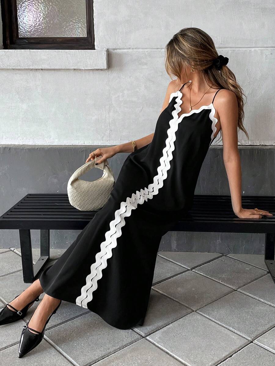 SOERA Valentina Contrast Maxi Dress - Dress - SOERA-201091-NEG-L-75555 L