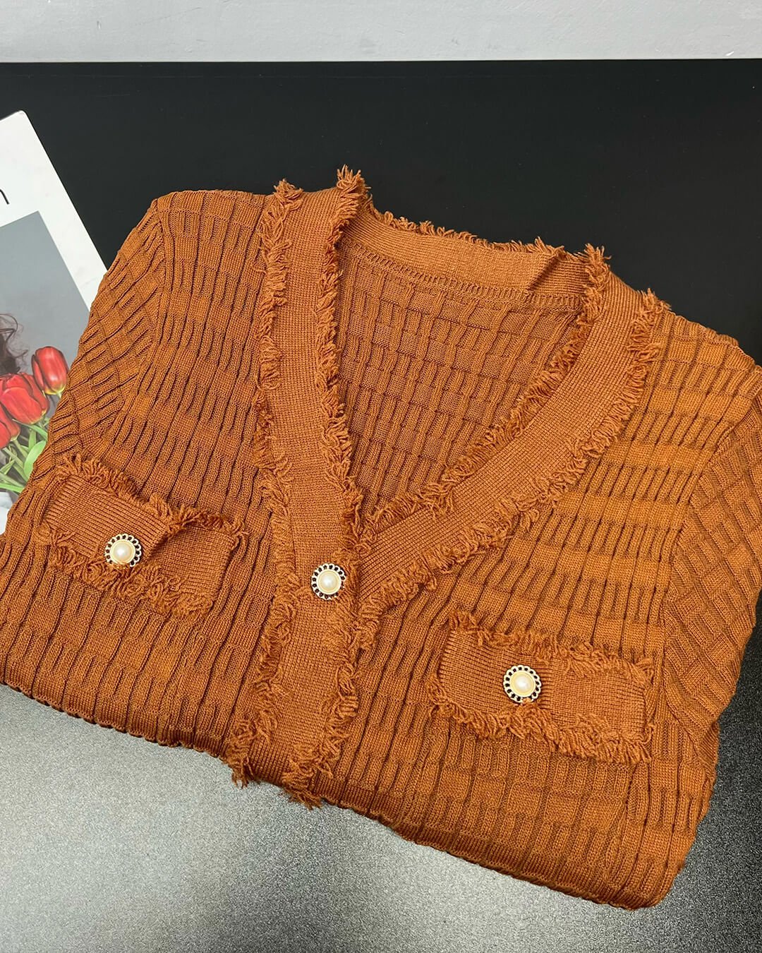 SOERA Valentina V - Neck Knitted Sweater Dress - Dress -  Brown