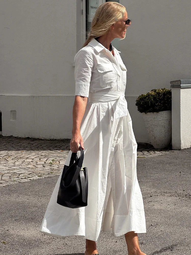 SOERA Ariane Belted Shirt Midi Dress - Dresses -  Pink XS