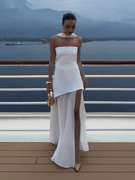 Robe longue Beatrice à corsage bustier