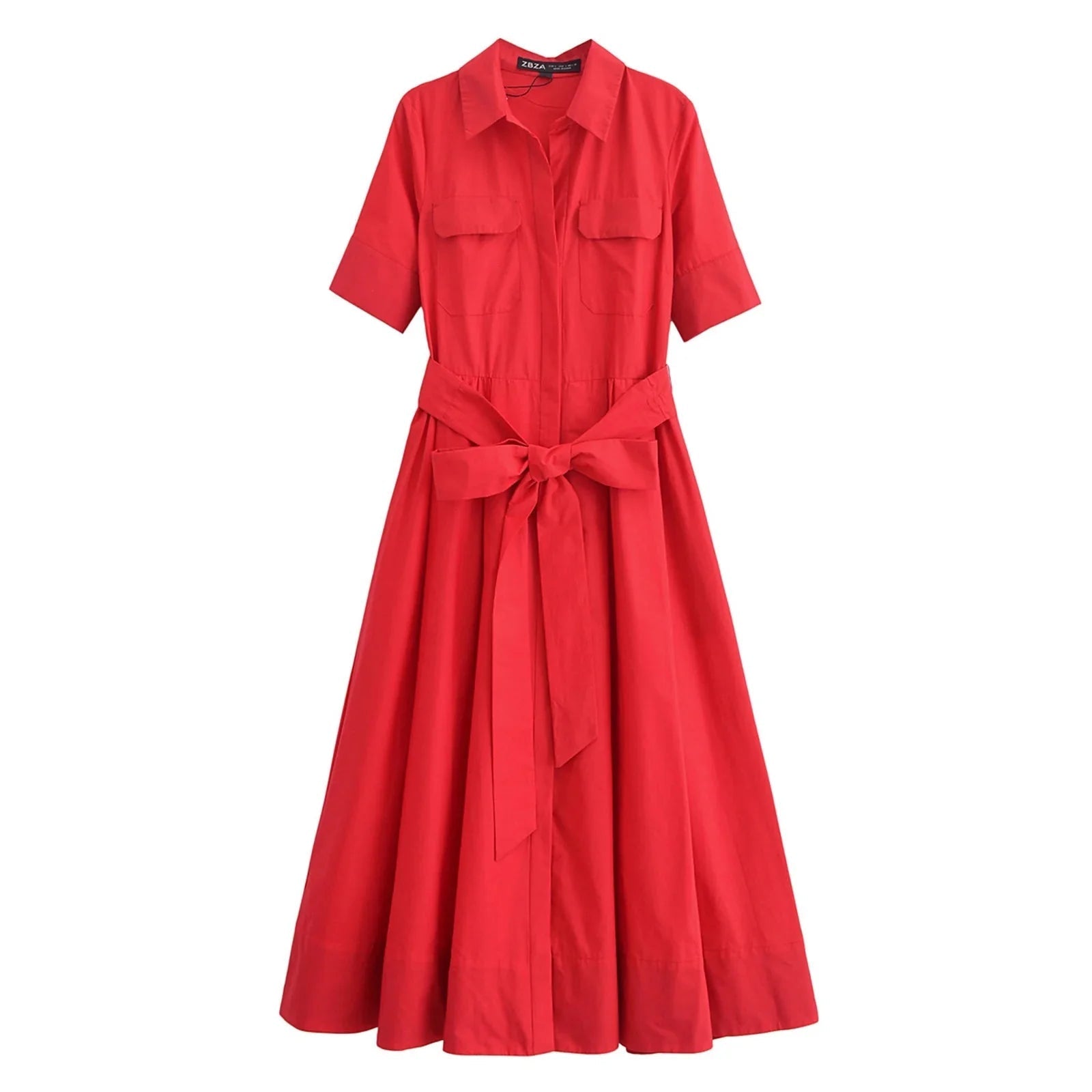 SOERA Beatrice Belted Shirt Midi Dress - Dresses -  White L