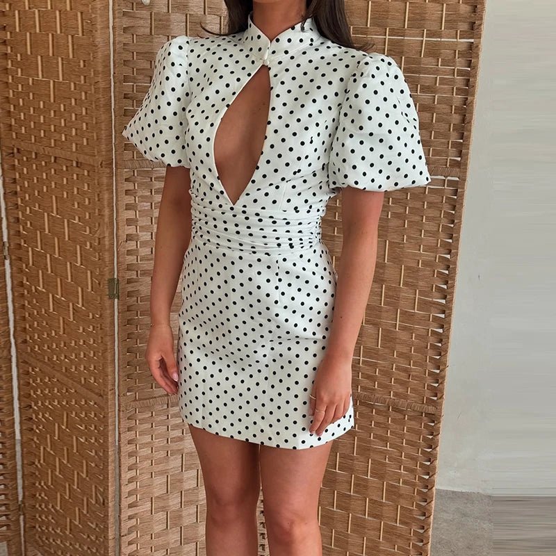 SOERA Becky Backless Polka Dots Mini Dress - Dresses - 1005011757397649-;oG1774869391176111345 White L