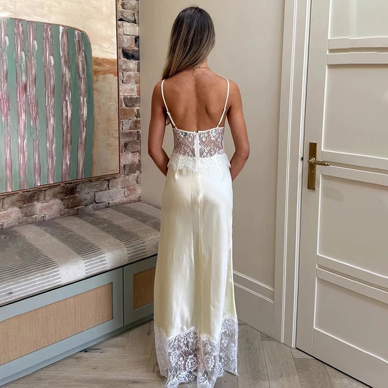 SOERA Bianca Lace V-Neck Maxi Dress - Dresses -  Beige XS