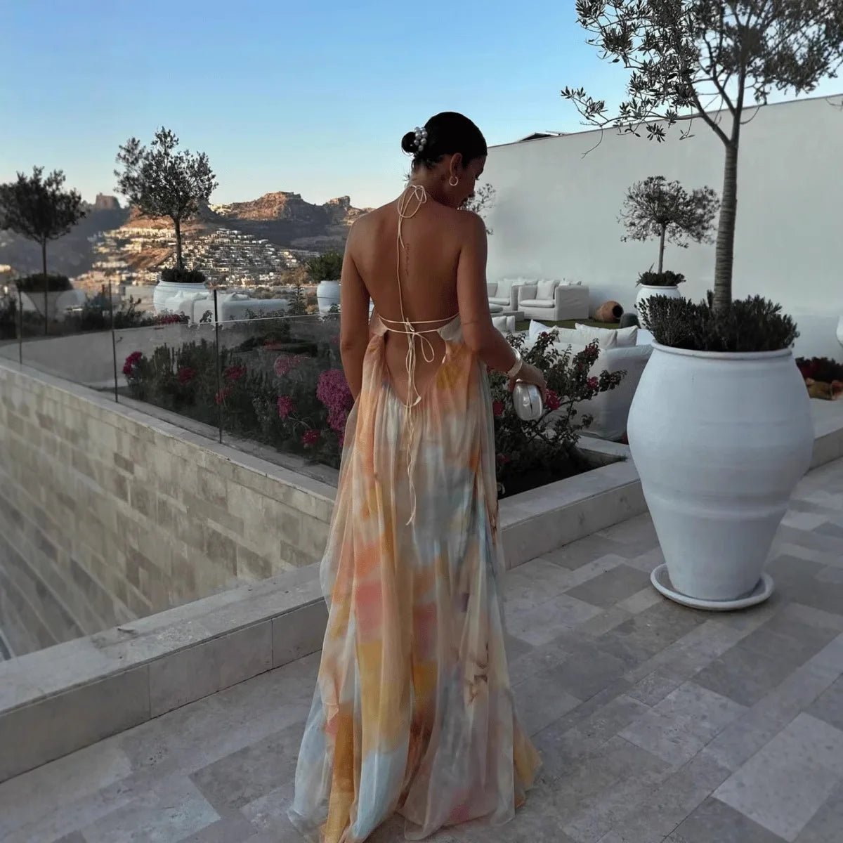 SOERA Cara Halter Neck Lace-Up Maxi Dress - Dresses -  S