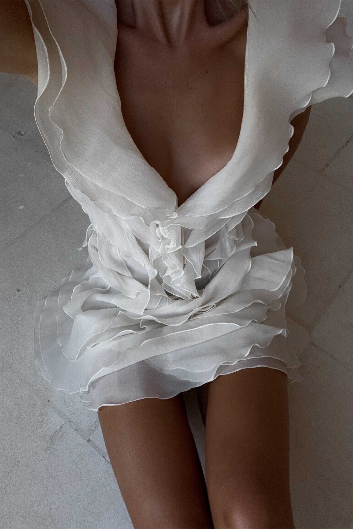 SOERA Jasmine Off - Shoulder Ruffled Mini Dress - Dresses -  Ivory M