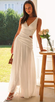 Robe midi évasée à découpes Anne