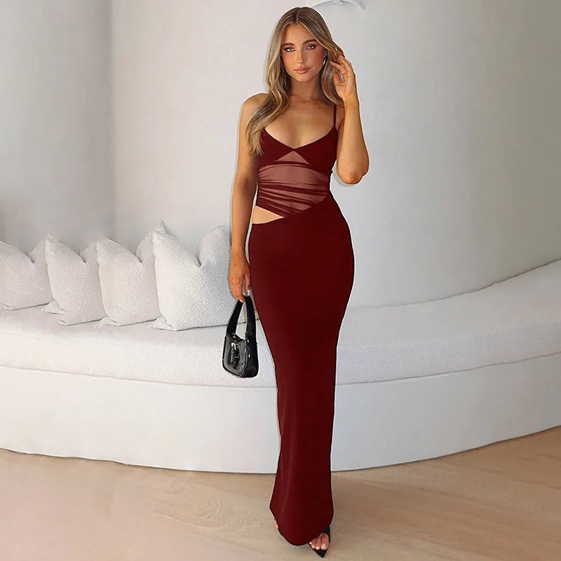 SOERA Lorraine Sheer Cutout Maxi Dress - Dresses - 1005010742063522-;XK1769154436320602302 White L